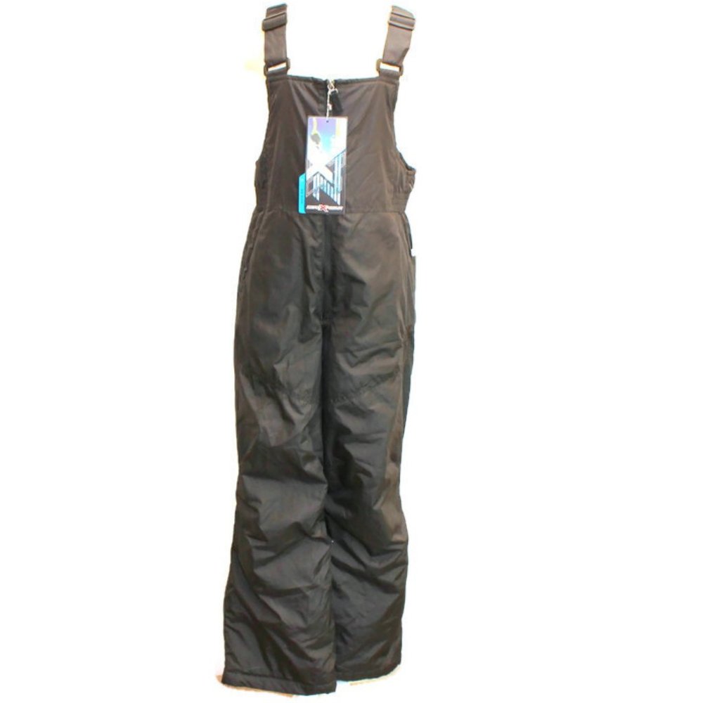Zero Xposur Black Snow Bibs Unisex Size 10/12 Water & Wind Resistant Fabric NWT